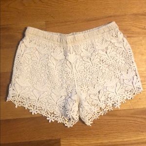New Ivory crochet bohemian beach shorts S
